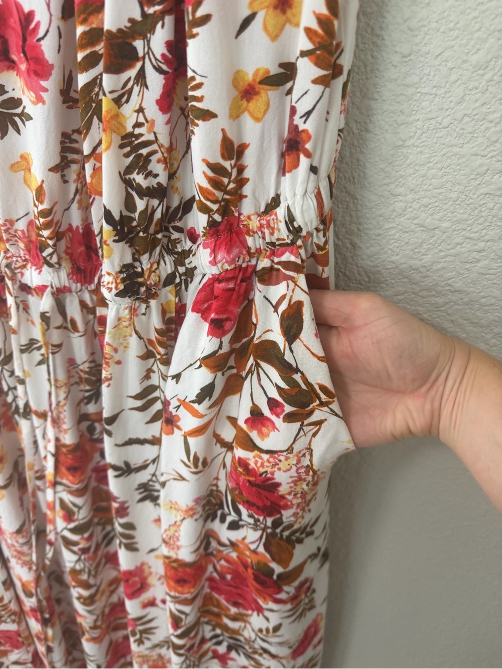 torrid Cream Maxi Dress with Pink & Orange Floral Print - Picture 6 of 6